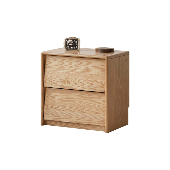 Matthew FAS-Graded Solid American Oak Wood Side Table with Drawer