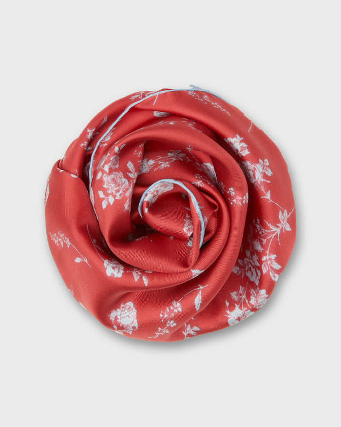 Medium Hand-Rolled Silk Scarf in Red Elizabeth Sketch Liberty Fabric