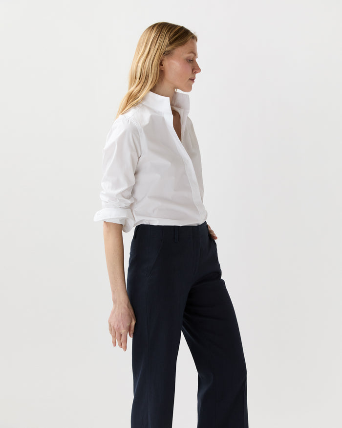 Mel Shirt in White Poplin