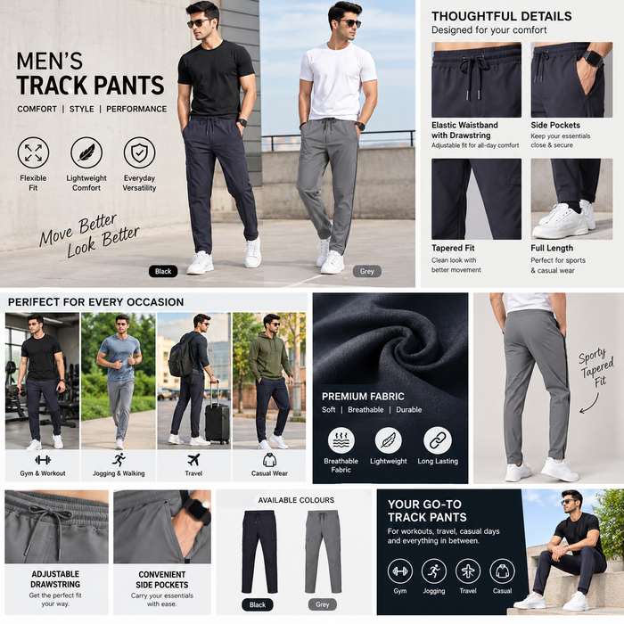 Men's Track Pants (Pack of 3)