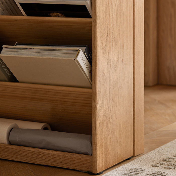 Millicent 55cm FAS-Graded Solid American Oak Wood Classic Design Bookcase Display Shelf & Storage Natural Wood