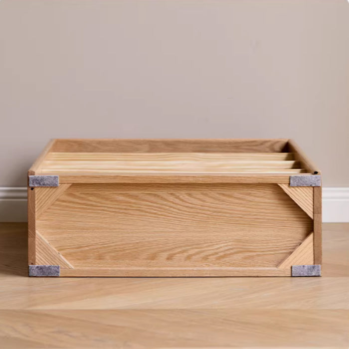 Millicent 55cm FAS-Graded Solid American Oak Wood Classic Design Bookcase Display Shelf & Storage Natural Wood