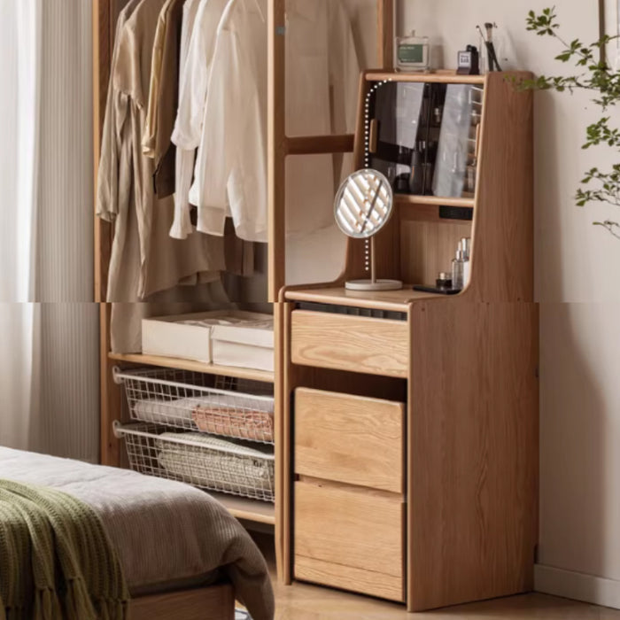 Milton 50cm Rubberwood Dressing Table Bedside Tables 2-in-1 Set With Stool/Drawer