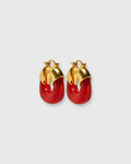 Mini Organic Hoop Earrings in Cherry