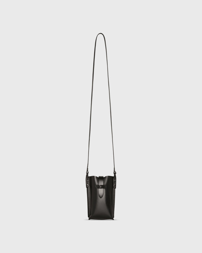 Minnie Cell Phone Bag in Black Leather