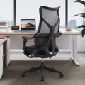 Moses Adjustable Height Office Chair with Lumbar Support and Caster Wheels Black Color
