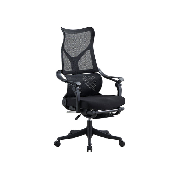 Moses Adjustable Height Office Chair with Lumbar Support and Caster Wheels Black Color