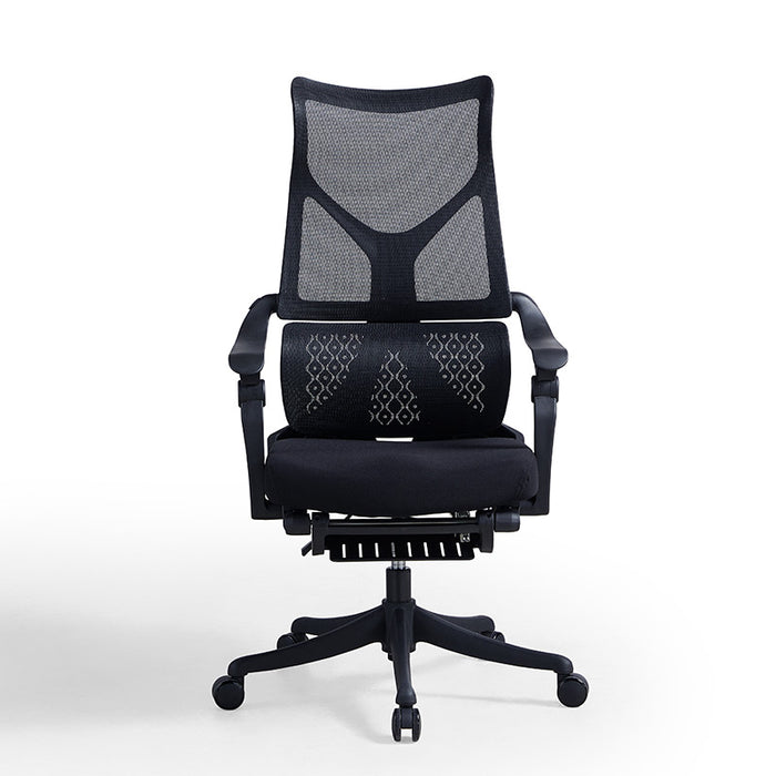 Moses Adjustable Height Office Chair with Lumbar Support and Caster Wheels Black Color