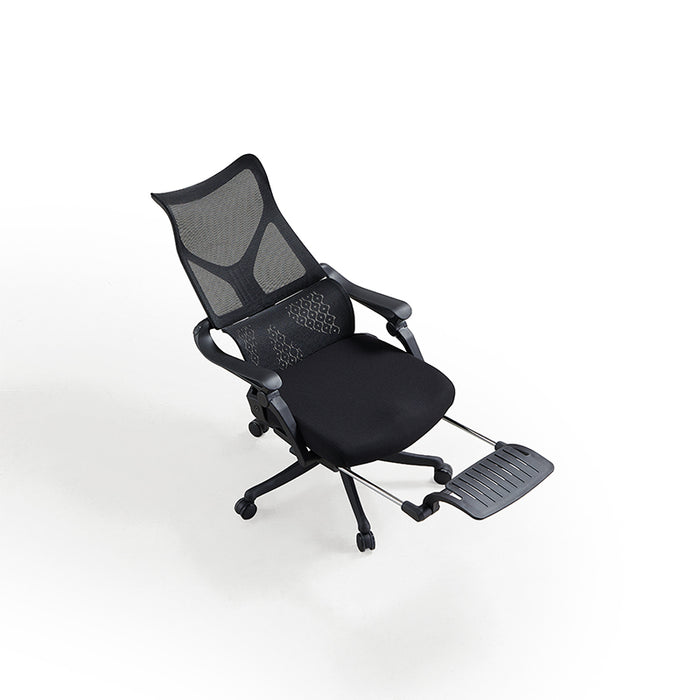 Moses Adjustable Height Office Chair with Lumbar Support and Caster Wheels Black Color