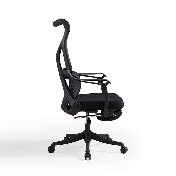 Moses Adjustable Height Office Chair with Lumbar Support and Caster Wheels Black Color