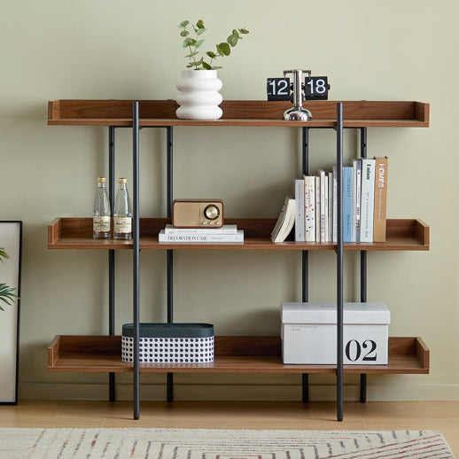 Multi-Tiered Stylish Open Storage Bookshelf/Open Display Shelves/Steel Legs