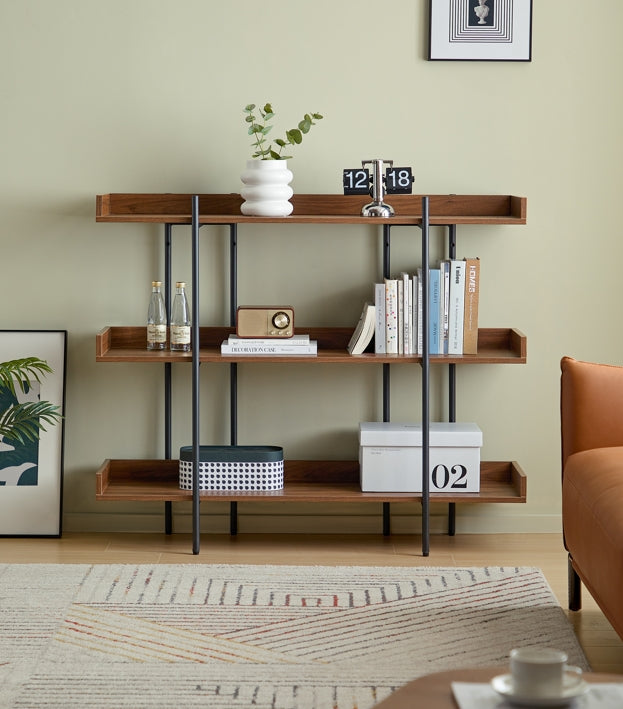 Multi-Tiered Stylish Open Storage Bookshelf/Open Display Shelves/Steel Legs