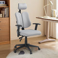 Myra Adjustable Height Office Chair with Headrest/Caster Wheels Grey & Black Color