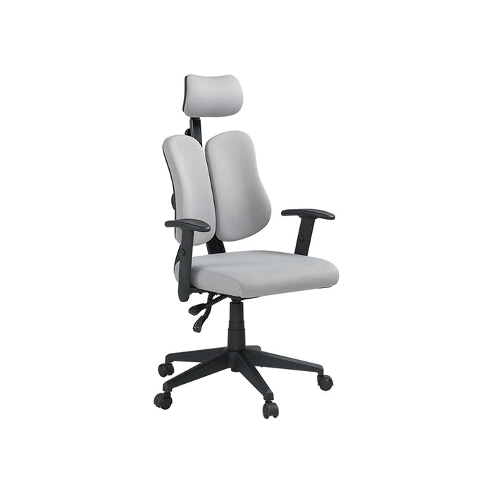 Myra Adjustable Height Office Chair with Headrest/Caster Wheels Grey & Black Color