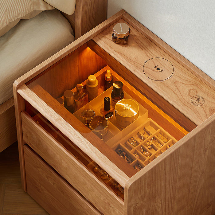 Neil Side Table/Bedside Table with Drawer/Light For Bedroom