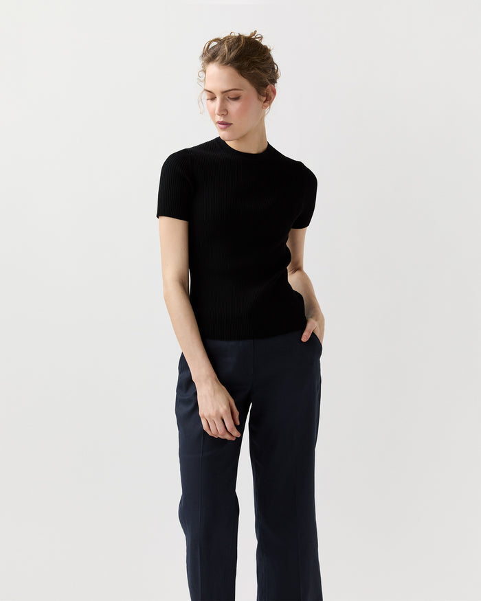 Nia Tee in Black Cotton