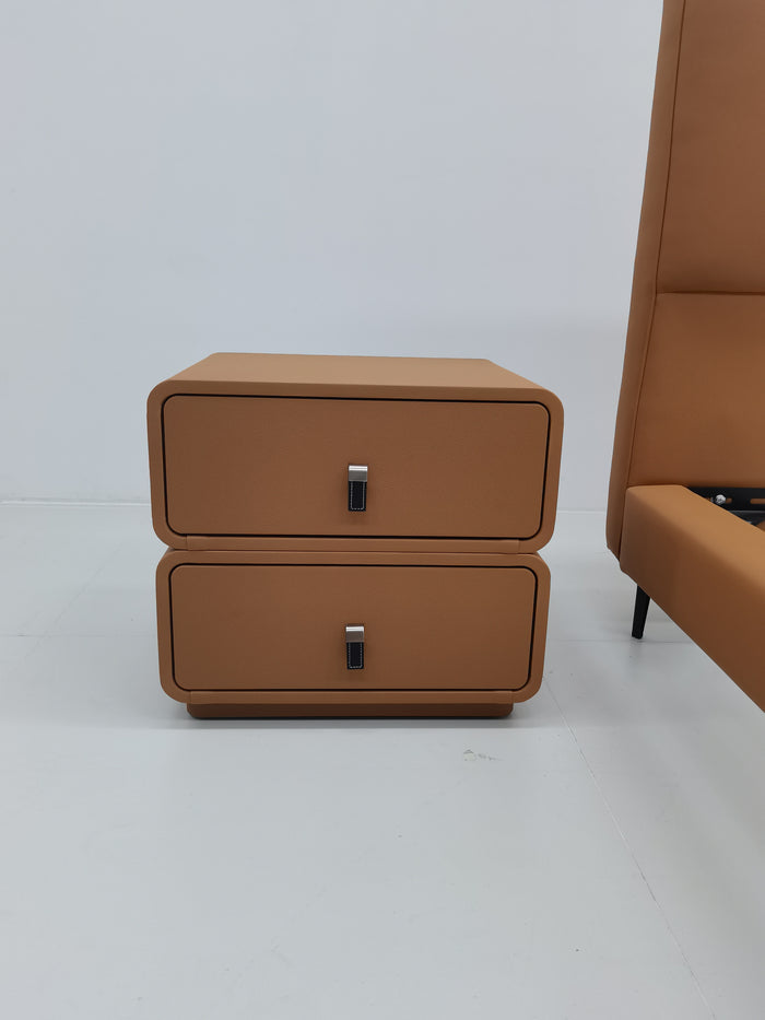 Nita Premium PU Leather Bedside Table with Drawers/Night Stand with Storage