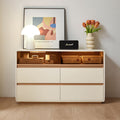 Nova 100cm Multi-Drawer Bedside Storage Cabinet for Home Natural Wood & Cream White Color