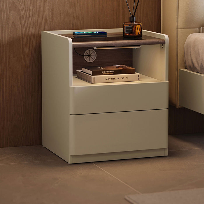 Paige Side Table/Bedside Table with Drawer/Light For Bedroom