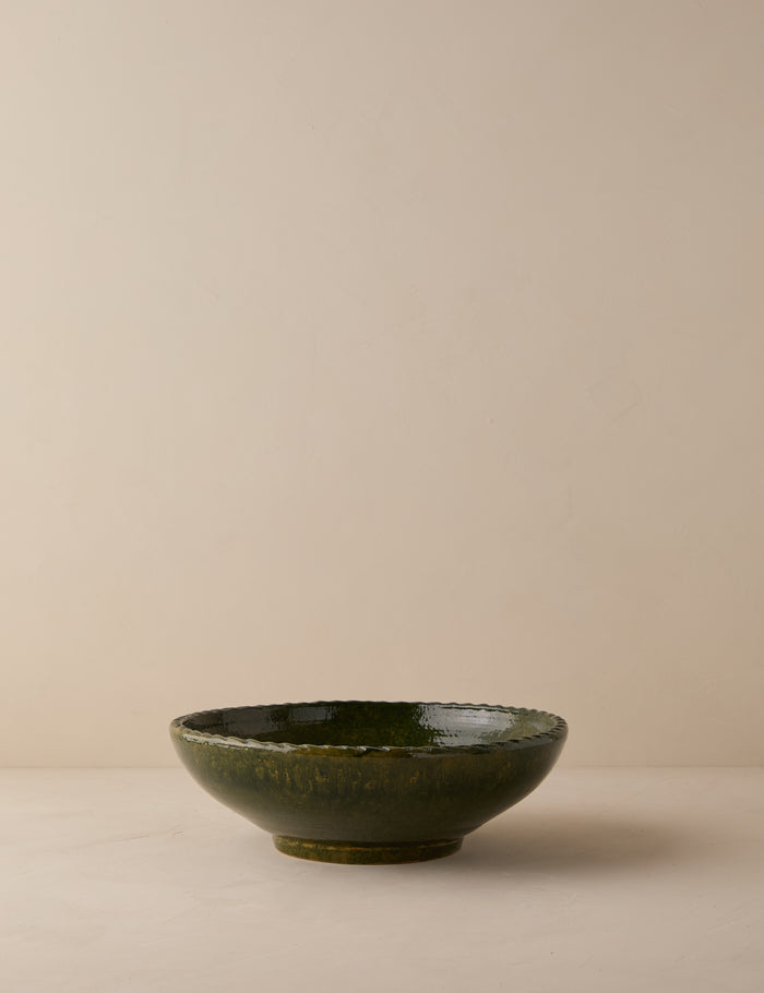 #color::green | Peony green textural terracotta decorative bowl by Heidi Caillier.