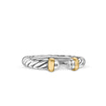 Petite Cable Ring in Sterling Silver with 14K Yellow Gold\, 3.4mm