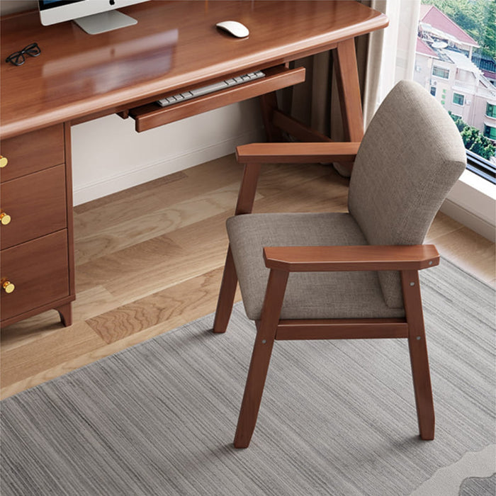 Pier Solid Timber Dining Chair /Rubberwood/Cotton and Linen/Walnut