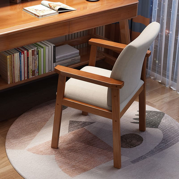 Pier Solid Timber Dining Chair /Rubberwood/Cotton and Linen/Walnut