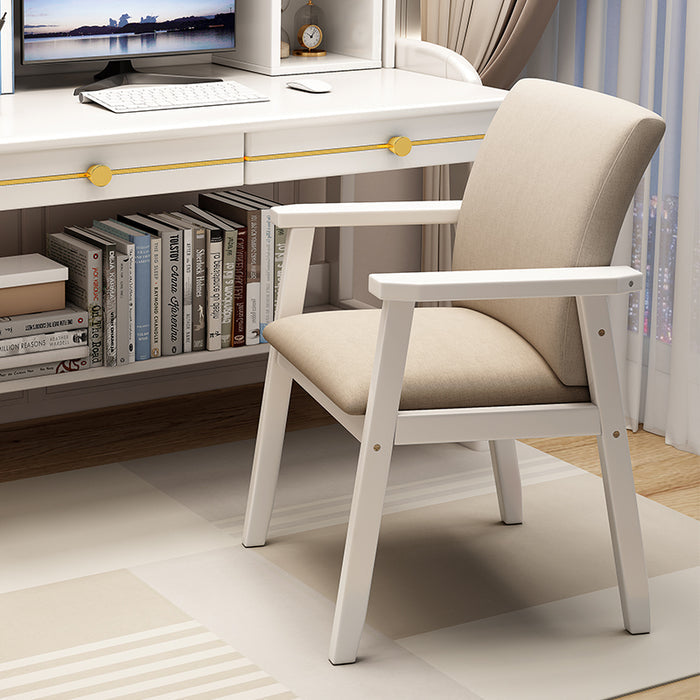 Pier Solid Timber Dining Chair /Rubberwood/Cotton and Linen/White