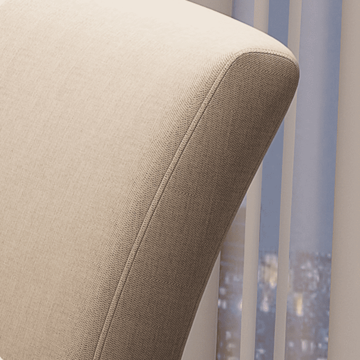 Pier Solid Timber Dining Chair /Rubberwood/Cotton and Linen/White