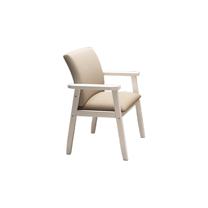 Pier Solid Timber Dining Chair /Rubberwood/Cotton and Linen/White