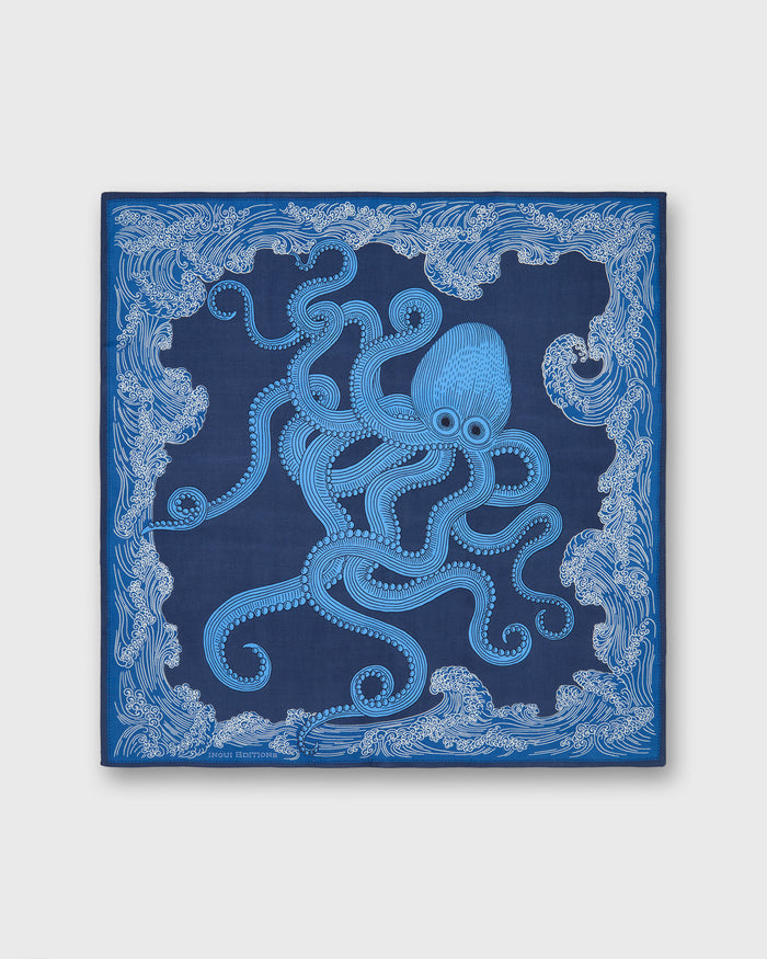 Poseidon Small Square Scarf in Azure