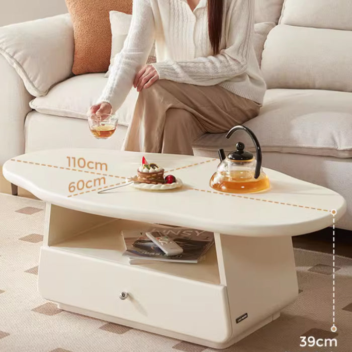 Preston Classic Design Cloud-Shaped Coffee Table White