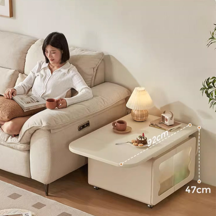 Preston Classic Design Foldable Coffee Table with Swivel Casters