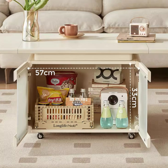 Preston Classic Design Foldable Coffee Table with Swivel Casters