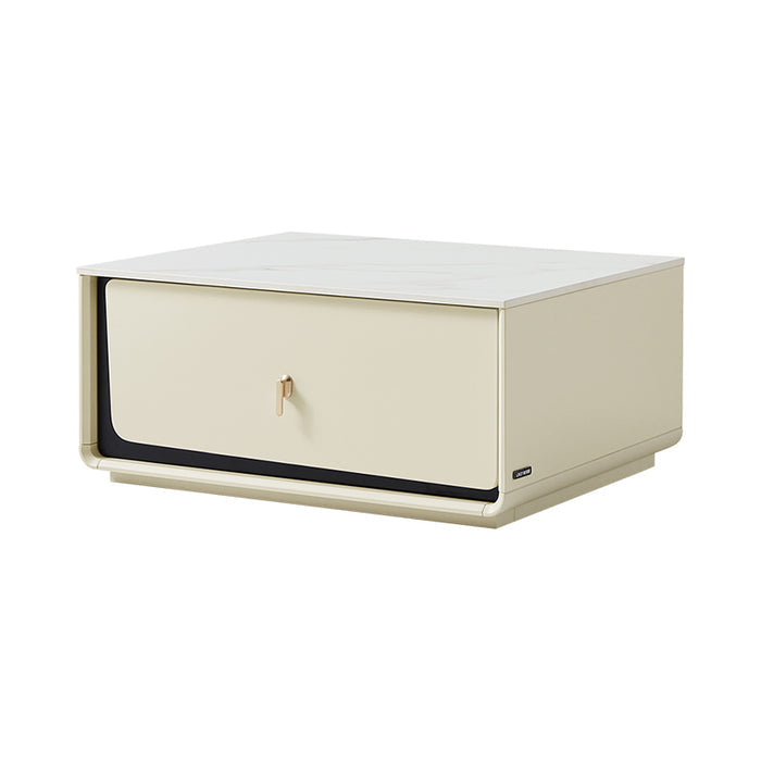 Preston Classic Design Square Coffee Table With Drawer/Side Table Set