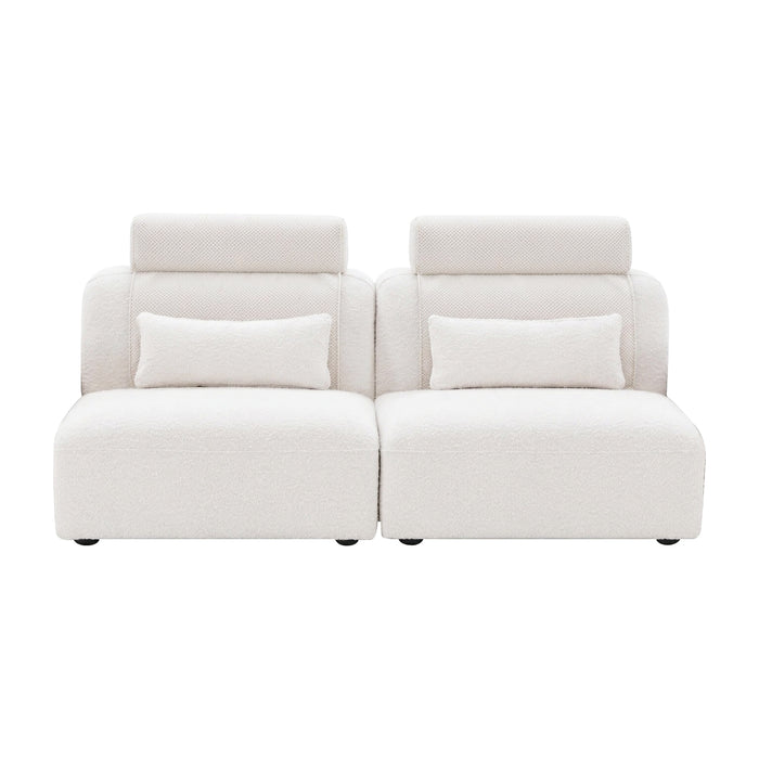 Pretty Modular Pure White Bouclé Upholstery Sofa/Single Sofa/Two Seater/Three Seater