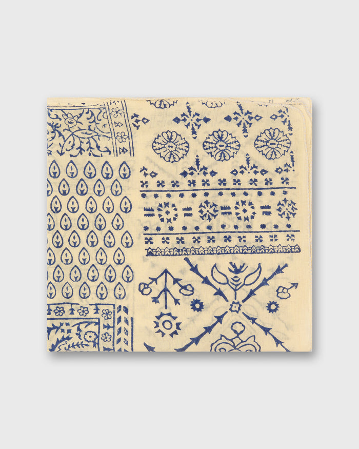 Printed Indian Bandana in Natural/Bone