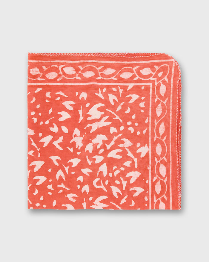 Printed Indian Bandana in Red/Bone