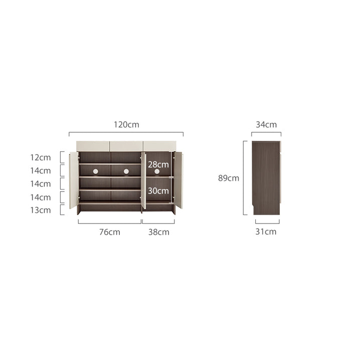 Prue 120cm 3-door Entryway Shoe Cabinet with Drawers/Shoe Case For Home