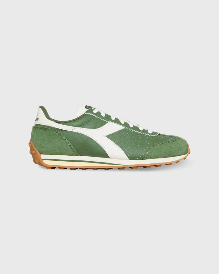 Rally Punched Sneaker in Green Botanic