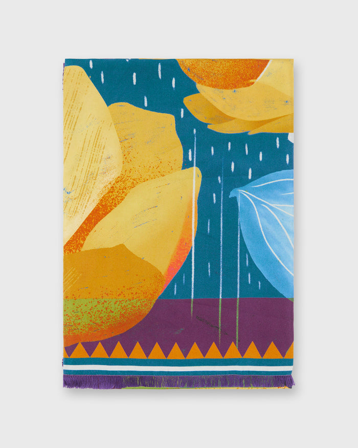 Reversible Silk Square Scarf in Cardinal Bloom