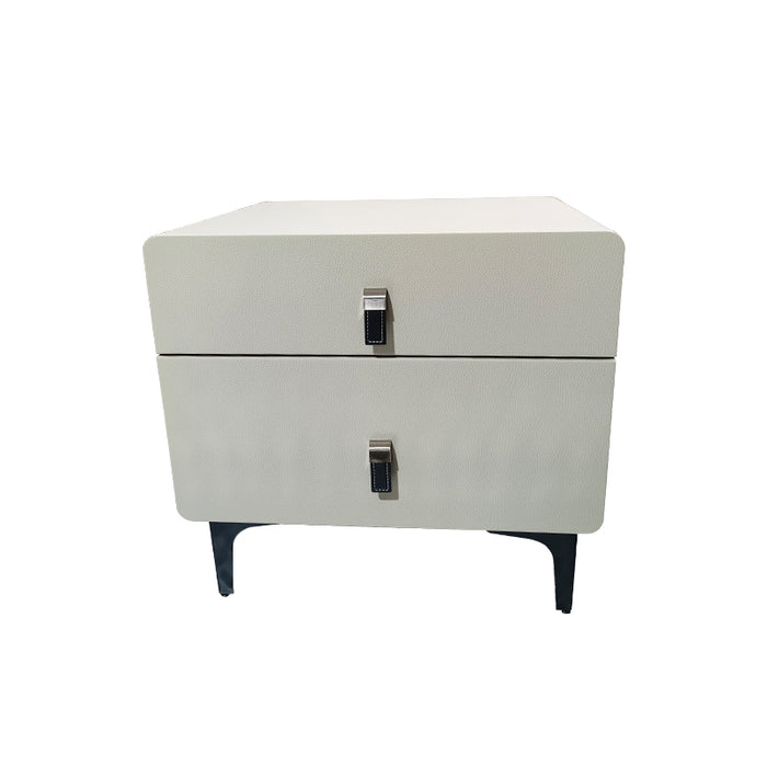 Rhett 48cm Side Table/Bedside Table/Nightstand For Bedroom Beige White Color
