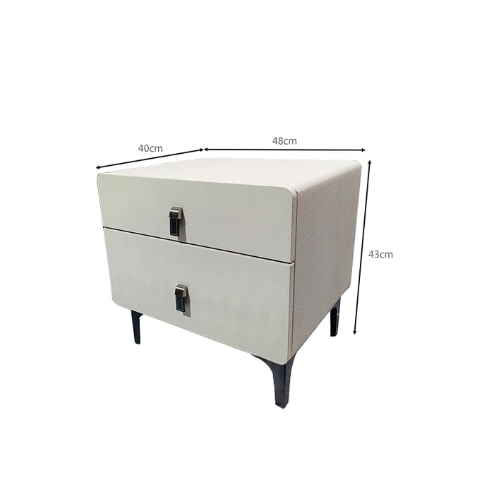 Rhett 48cm Side Table/Bedside Table/Nightstand For Bedroom Beige White Color