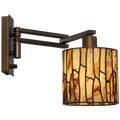 Robert Louis Tiffany Speckled Plug In Swing Arm Wall Lamp