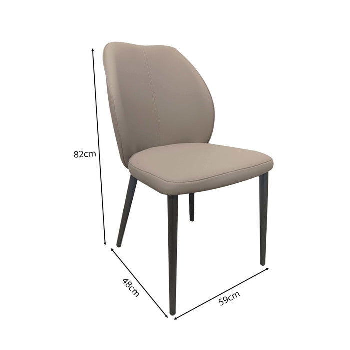 Rohan Armless Carbon Steel Frame Chair/Dining Chair with Upholstered Seat Cushion