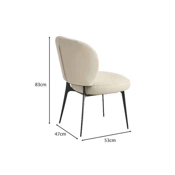 Roisin 47cm Armless Carbon Steel Frame Chair/Dining Chair with Upholstered Seat Cushion