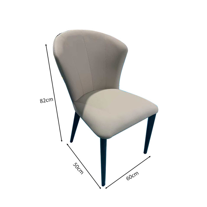 Romeo 60cm Armless Carbon Steel Frame Chair/Dining Chair with Upholstered Seat Cushion