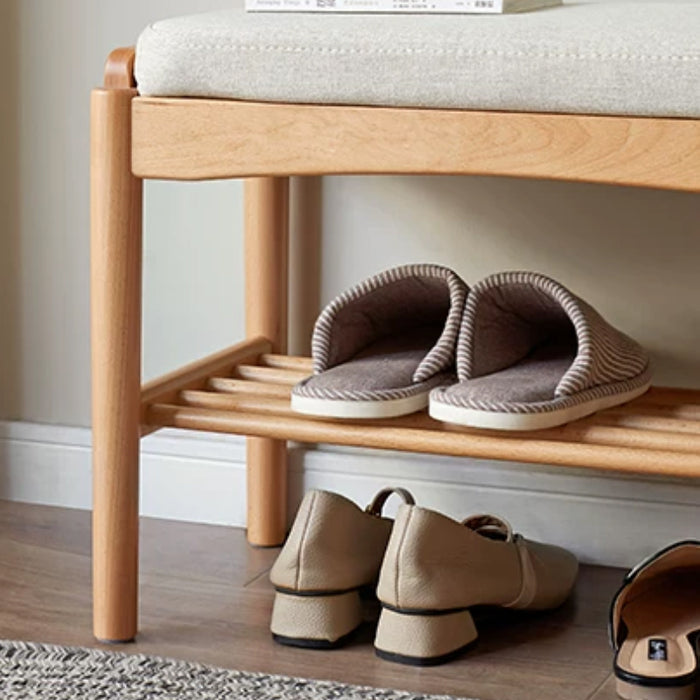 Rosalind 80cm/100cm Solid Beech Wood Entryway Shoe Cabinet/Shoe Changing Stool For Home Multiple Color