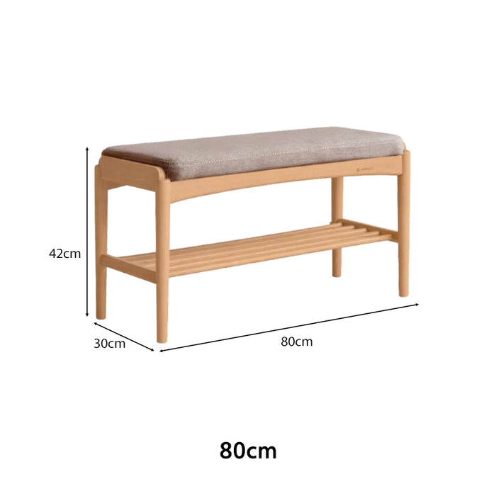 Rosalind 80cm/100cm Solid Beech Wood Entryway Shoe Cabinet/Shoe Changing Stool For Home Multiple Color