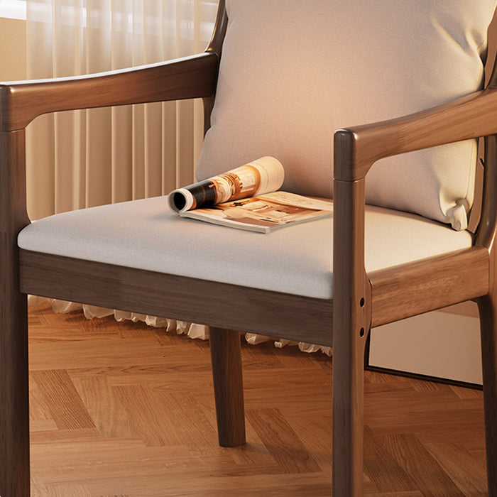 Ruger Solid Wood Leg Chair with Fabric Seat Cushion Study Chair/Dining Chair